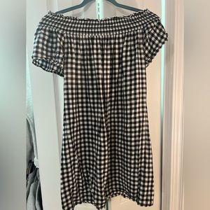 Off the shoulder gingham dress
